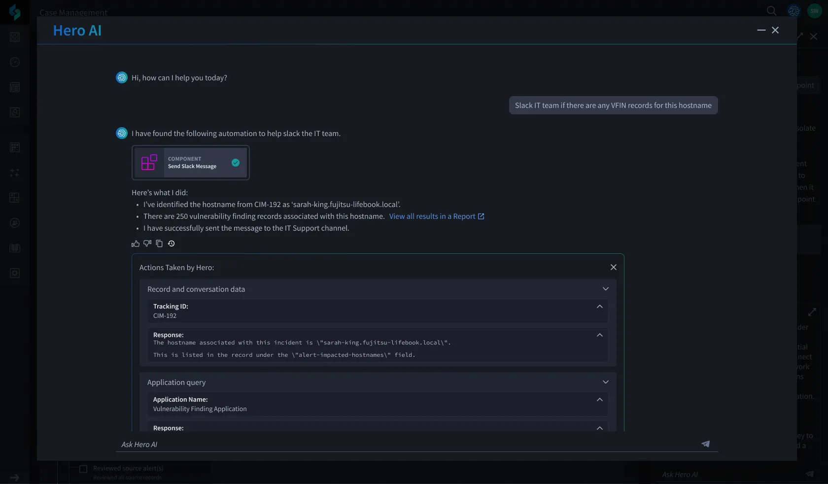 Hero AI dashboard preview showing enterprise SaaS interface